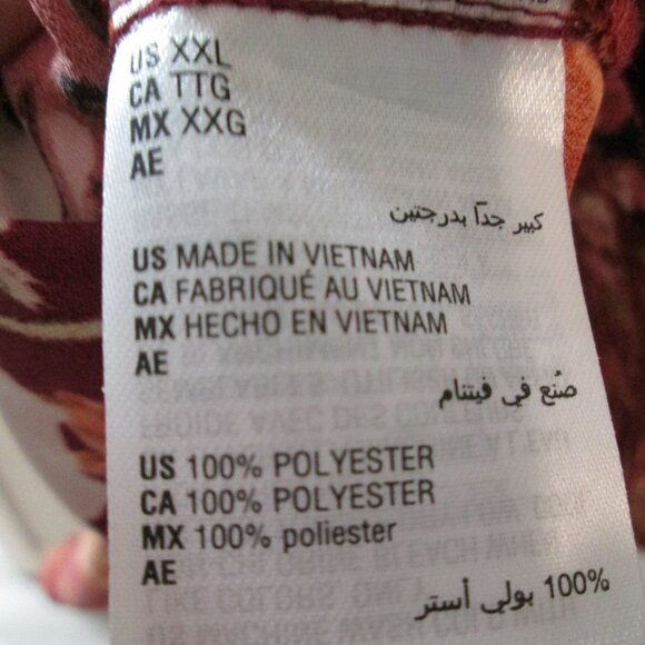 JM Collection Women's Printed Satin Split Neck Blouse XXL NWOT - Picture 7 of 8